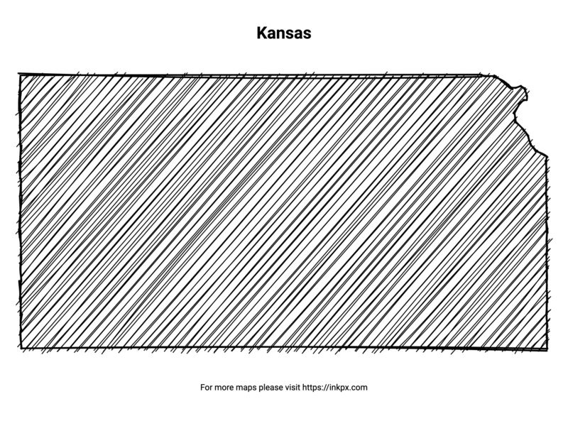 Printable Hand Sketch Kansas