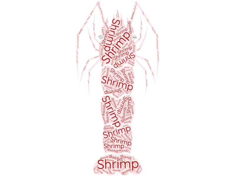 5 letter word with shrimp