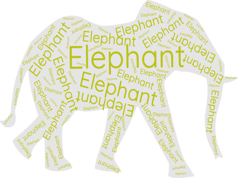 Elephant Word Cloud · InkPx