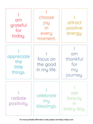 Free Printable Affirmation Cards