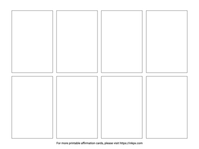 Free Printable Landscape (8 Cards) Blank Affirmation Card Template