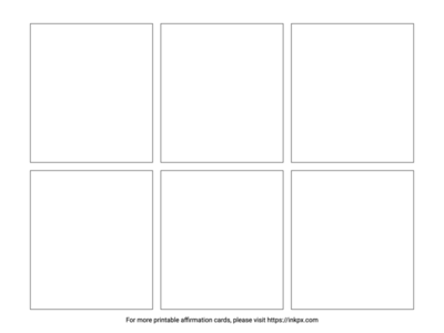 Free Printable Landscape (6 Cards) Blank Affirmation Card Template