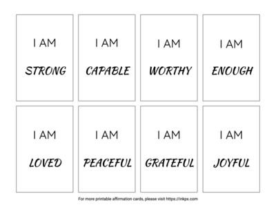 Free Editable General Empowerment Affirmation Cards