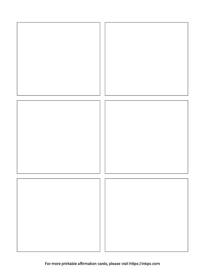 Free Printable Portrait (6 Cards) Blank Affirmation Card Template