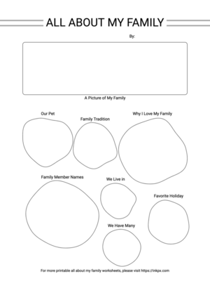Free Printable Plain All About My Family Worksheet