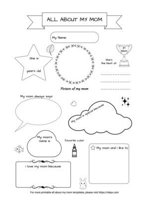 Free Printable All About My Mom Worksheet