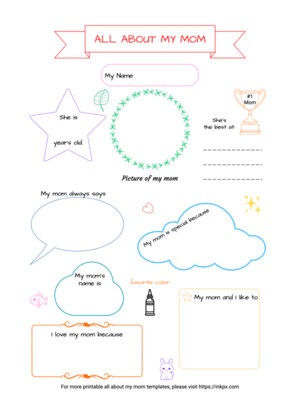 All About My Mom Worksheets