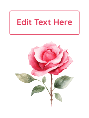 Printable Watercolor Rose Binder Cover Template