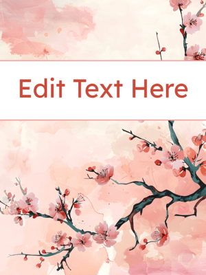 Printable Chinese/Japanese Watercolor Flower Binder Cover
