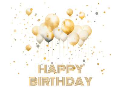 Printable Golden Balloon Birthday Card Template