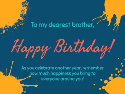 Splatter Splash Ink Happy Birthday Greeting Card for Him