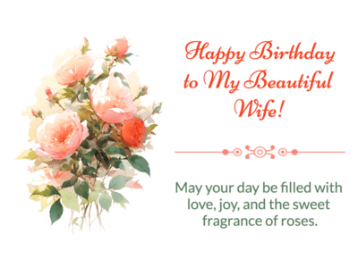Editable Beautiful Rose Birthday Card For Wife