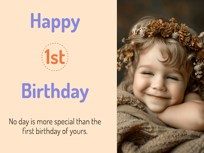 Baby 1 Birthday Greeting Card