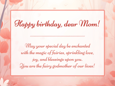 Editable Fairyland Birthday Card for Mom