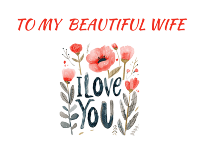 Editable "I Love You" Birthday Card for Wife