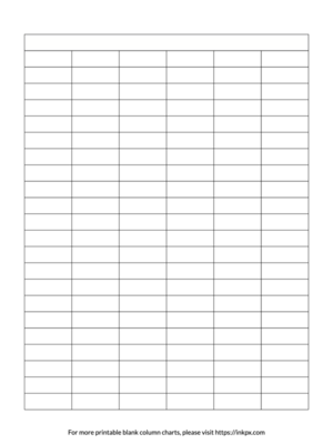 Printable Merged Header Blank 6-Column Char Template