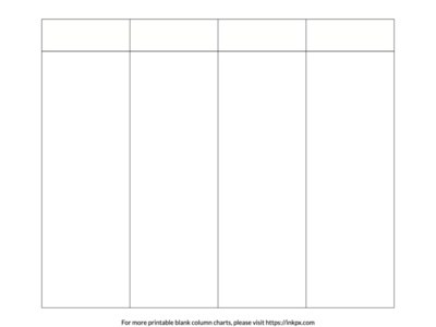 Printable Landscape Style 4 Column Chart