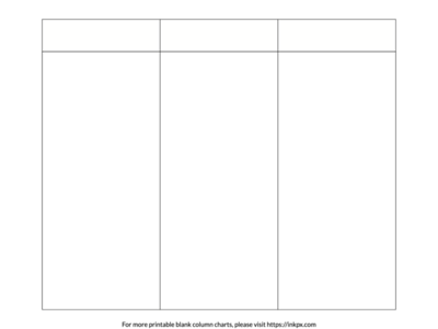 Printable Landscape Style 3 Column Chart