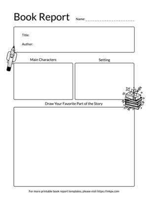 Printable Simple Book Report Template with Picture Box