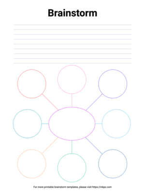 Free Printable Colorful Minimalist Brainstorm Template