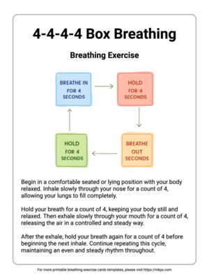 Free Printable Box Breathing (4-4-4-4) Exercise