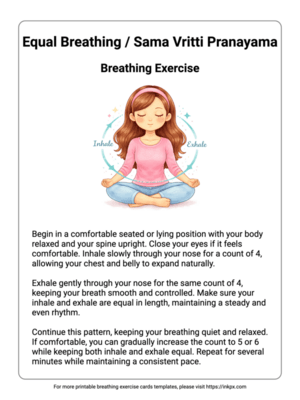 Free Printable Equal Breathing (Sama Vritti Pranayama) Exercise