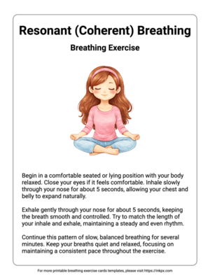 Free Printable Resonant (Coherent) Breathing Exercise Template