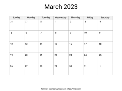 Printable March 2023 Calendar with US Holidays
