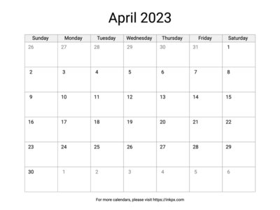 Printable April 2023 Calendar With US Holidays