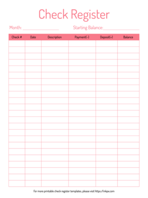 Free Printable Tulip Color Table Style Check Register