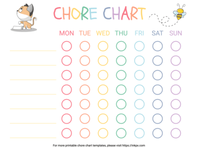 Free Printable Simple Rainbow Chore Chart Template For Kindergartners