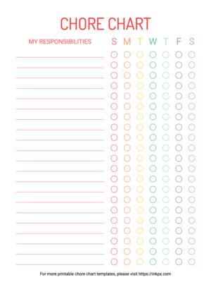 Free Printable Blank Weekly Colorful Chore Chart