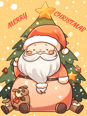 Free Printable Cute Santa Claus Christmas Card Template
