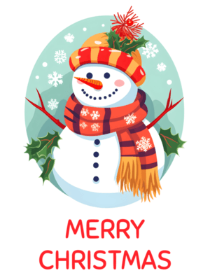 Free Printable Cute Snowman Xmas Card