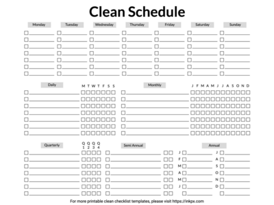 Editable Blank Simple Clean Schedule Template