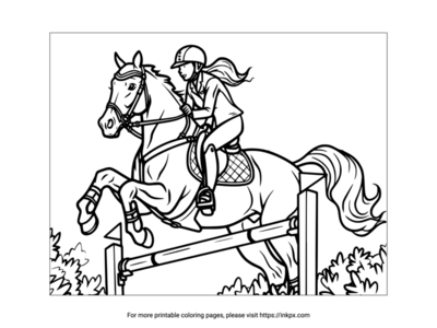 Printable Olympic Equestrian Coloring Page