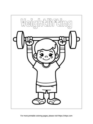 Printable Weightlifting Coloring Page