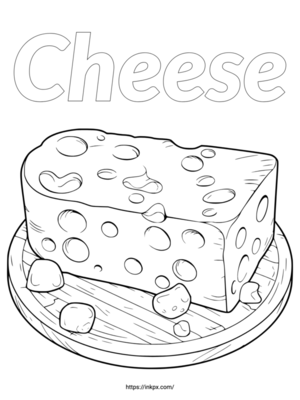 Free Printable Cheese Coloring Page