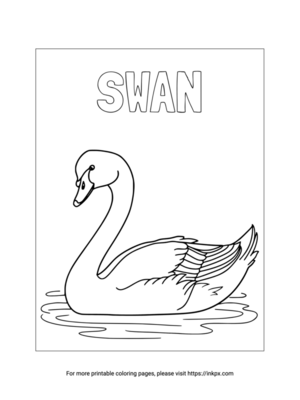 Free Printable Swan Coloring Sheet