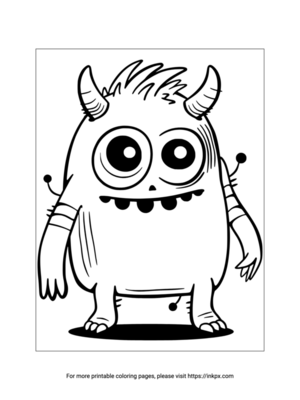 Free Printable Simple Monster Coloring Page