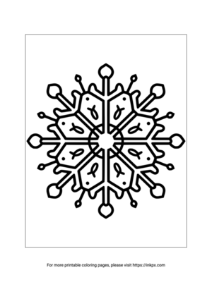 Free Printable Simple Snowflake Coloring Sheet