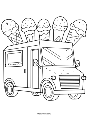 Free Printable Ice Cream Truck Coloring Page