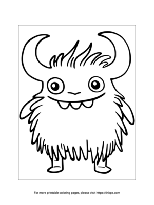 Free Printable Cute Monster Coloring Page