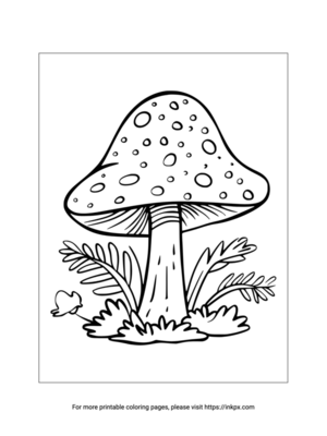 Printable Simple Mushroom Coloring Sheet