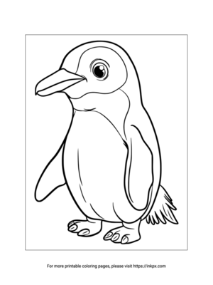 Free Printable Realistic Penguin Coloring Page