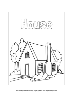 Free Printable Basic House Coloring Page