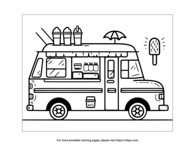 Printable Ice Cream Truck Coloring Sheet