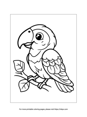 Printable Simple Parrot Coloring Page