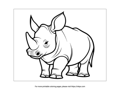 Printable Rhinoceros Coloring Page