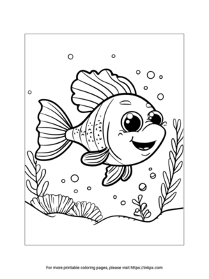 Printable Cartoon Fish Coloring Page